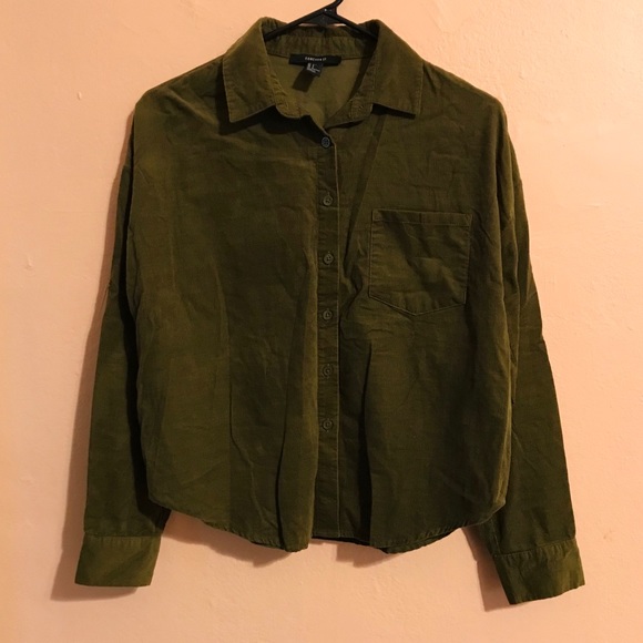 Forever 21 Tops - Olive Green Button Up